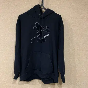 미키 자수 블랙 후드티 XL