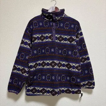 L.L.Bean 플리스 네이티브 무늬 퍼플 80s 90s