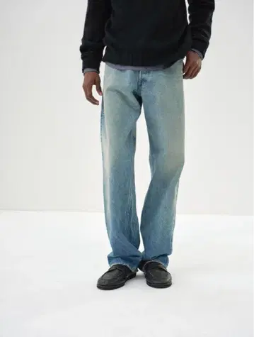 AURALEE SELVEDGE FADED DENIM WIDE PANTS