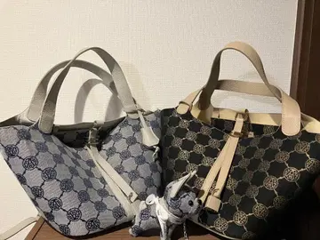 앙코키뉴 모노그램 자카드 큐브 백 네이비 블랙 세트