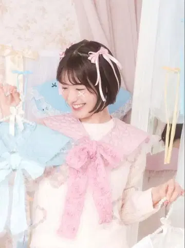 Tsunny 탈부착 소매 핑크 새상품 꽃무늬 레이스