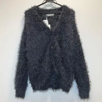 미사용 작년 구매 언타이틀 네이비 샤기 V넥 가디건