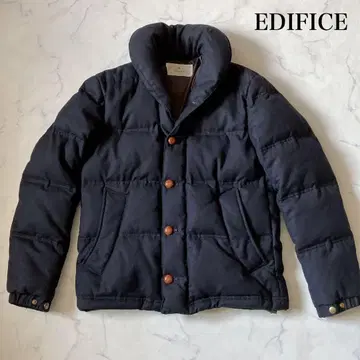 EDIFICE 다운 자켓 호두 버튼 울 100% 네이비 다크 네이비 44