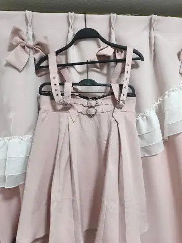 DearMyLove 더블 하트 버클 서스펜더 부착 스커트 지뢰계 3L