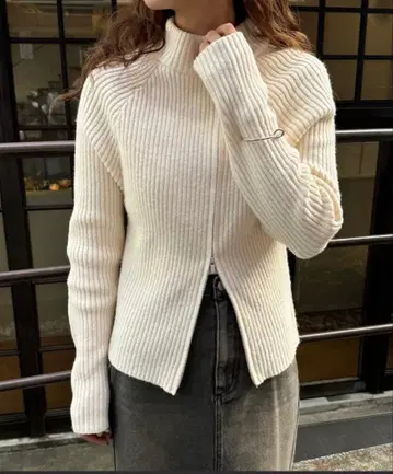 미스틱 하이넥 WZIP 니트 미사용 택 포함