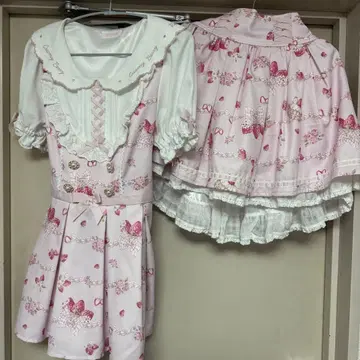 LIZLISA Creamy Berry 패턴 셋업 핑크