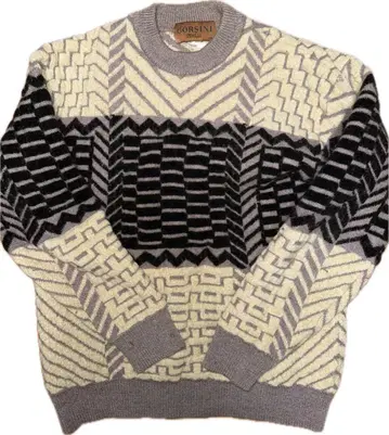 CORSINI 기하학 패턴 울 스웨터