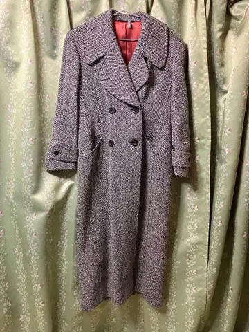 그레이 계열 더블 브레스트 롱 코트 (클리닝 완료)