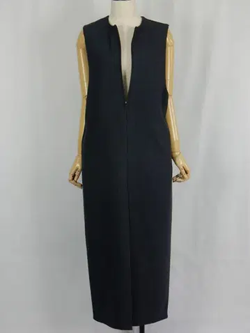 CLOCHE 오버롤 스커트 헤링본 원단 프론트 슬릿 블랙