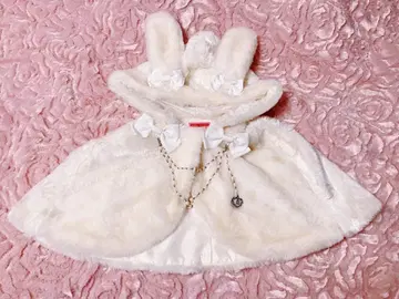 BABY 토끼 귀 퍼 케이프 화이트