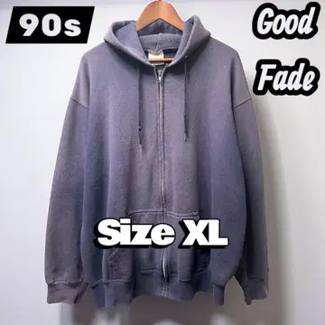 90s 페이드 후디 네이비 XL 빅 루즈 보로 빈티지