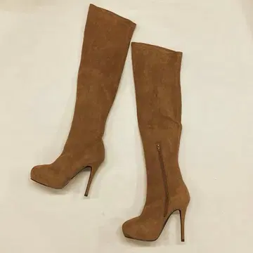 리젝시 니하이 부츠 스웨이드 모카 M 표기 사이드 지퍼