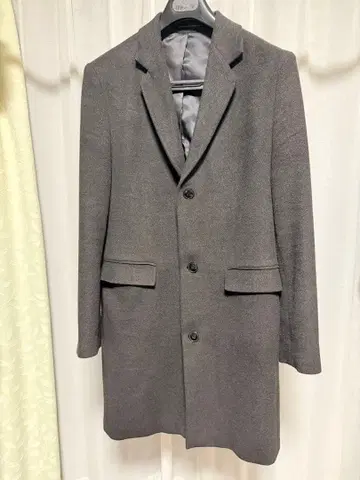 ZARA 그레이 울 혼방 체스터 코트