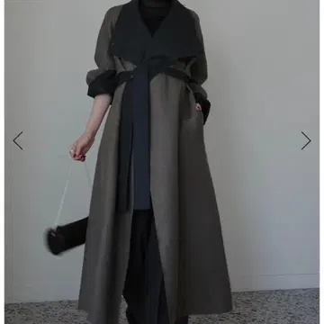 울 리버 오버 롱 코트 anuans