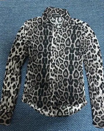 Y2K 레오파드 무늬 긴팔 셔츠