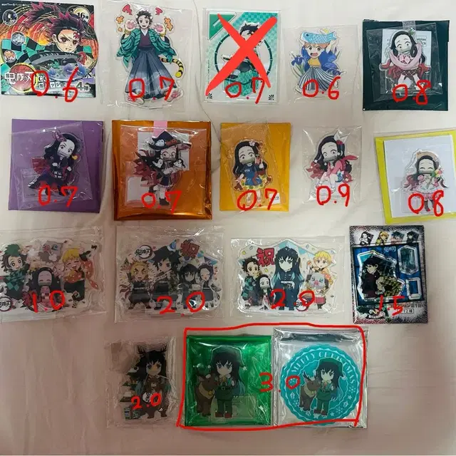 귀멸의 칼날 아크릴 스탠드 굿즈 판매 탄지로 네즈코 기유 무이치로