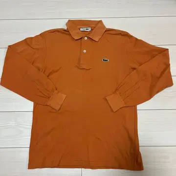 LACOSTE 오렌지 긴팔 피케 셔츠