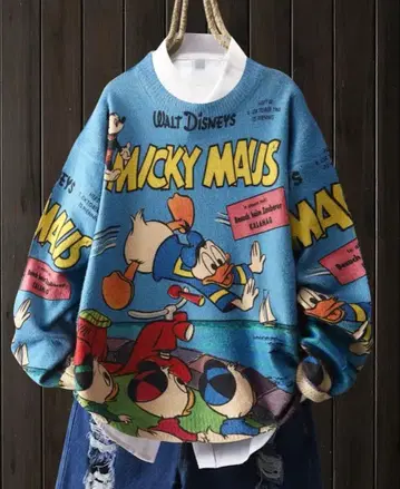 미사용 새상품 Disney 도날드 긴팔 니트 M