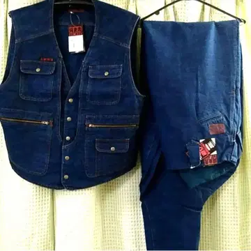 관동 토비 컬러 데님 베스트 M과 3 초롱 w76 세트