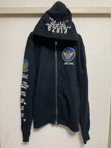 AVIREX 아비렉스 B-2 블랙 후드티 M 사이즈 U.S.A.F.