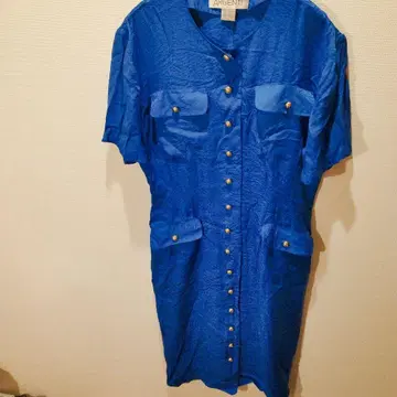 ARGENTI 100% 실크 셔츠 원피스 파랑