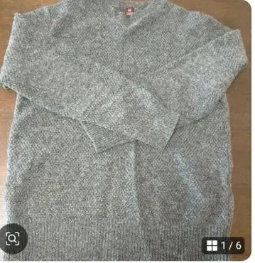 TAKEO KIKUCHI 그레이 V넥 니트 2XL