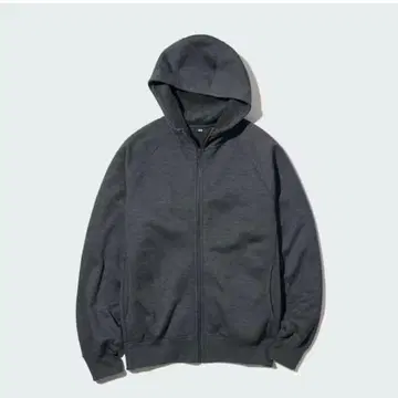 [새상품] 유니클로 히트텍 보아 맨투맨 풀 집업 후드티 다크 그레이 S