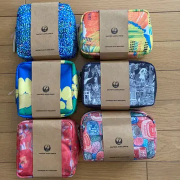 JAL 비즈니스 클래스 어메니티 파우치 헤럴드 보니 6개 컴플리트