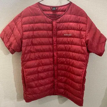 mont-bell L 레드 숏 슬리브 다운 자켓