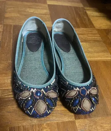 여성용 신발 비쥬 장식 네이비