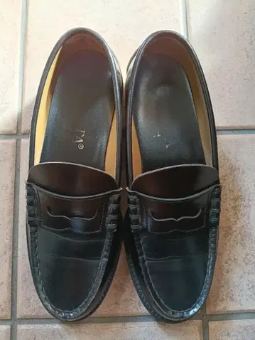 HARUTA 블랙 남성용 가죽 로퍼 25EEE 학생 신발