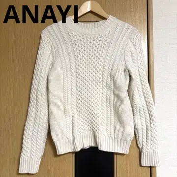 ANAYI 니트 니트탑 케이블 니트 스웨터 울