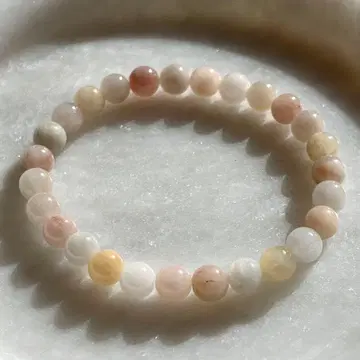 토끼 헤어 루틸 팔찌 핑크 화이트