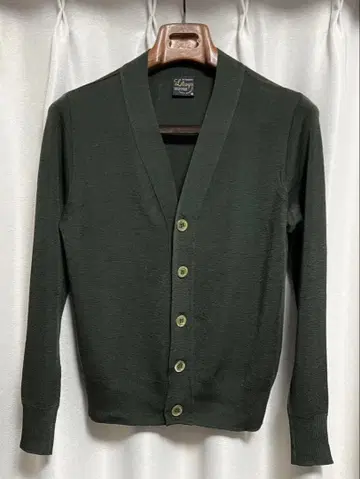 프랑스제 루트로와 울 가디건 그린 S