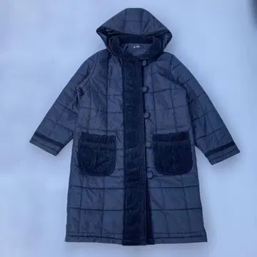 COTE 퀼팅 코트 후드 부착 나일론 블랙 구제 의류