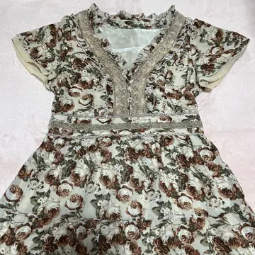 axes femme 꽃무늬 원피스 모리걸 그런지 프릴 레이스 리본