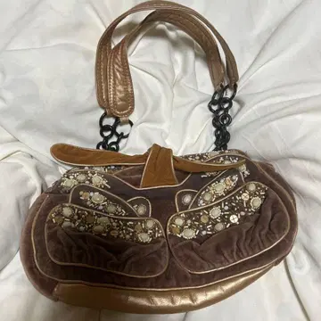 비즈 장식 브라운 숄더백 jamin puech