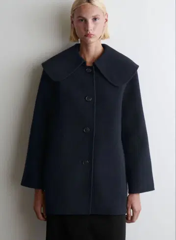 cos 카라 부착 더블 페이스 울 자켓 사이즈 32