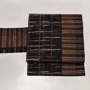 나고야 오비 순수 실크 블랙 니시진 비단 금실 모던 so154