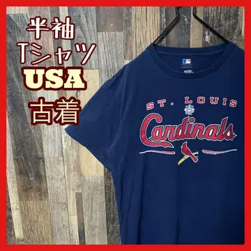 베이스볼 남성용 팀 로고 네이비 M USA 구제 의류 반팔 티셔츠