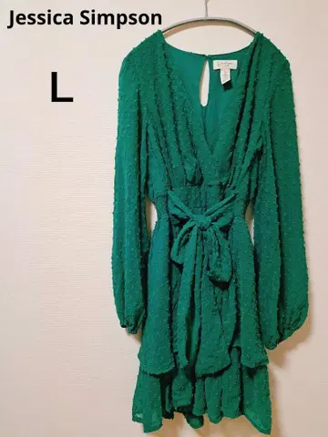 제시카 심슨 그린 원피스 L 도트 가공