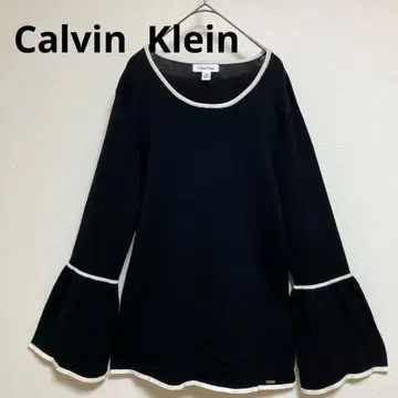 [캘빈 클라인 벨 슬리브 니트] Xmas 플레어 소매 스트레치 프릴