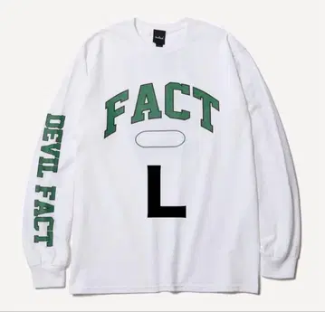 [ 미사용 새상품 ] Deviluse x FACT 콜라보 롱T 화이트 L