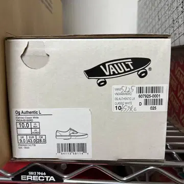 VANS Og Authentic L 10.0 클래식 화이트