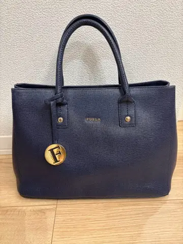 FURLA 토트백 가죽 네이비