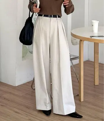 capricieux le'mage 2턱 와이드 팬츠 에크루 38