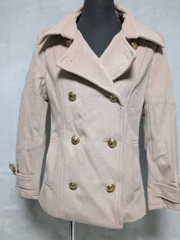 미사용! 앙코퀸 오리지널 골드 버튼 울 피 코트 베이지