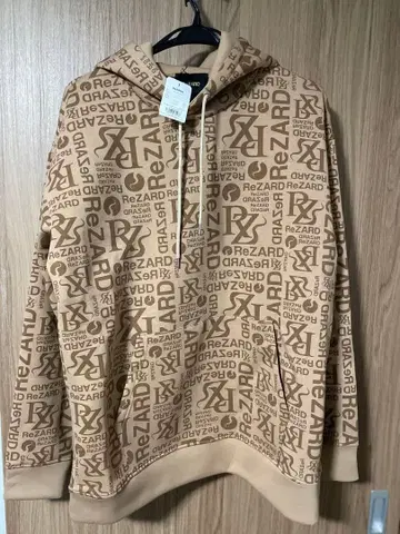 미사용 새상품 히카루 ReZARD 올 패턴 베이지 디자인 후드티 긴팔