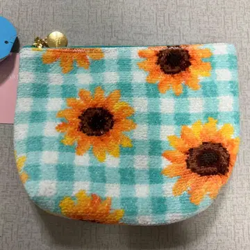 새상품 미사용 페이 해바라기 체크 파우치