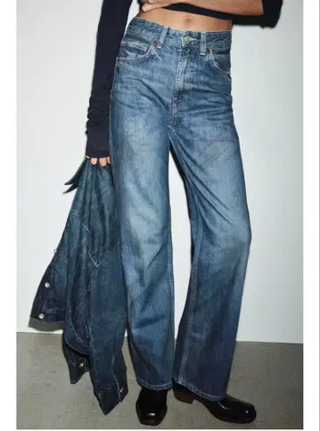 ZARA 자라 데님 청바지 와이드 레그